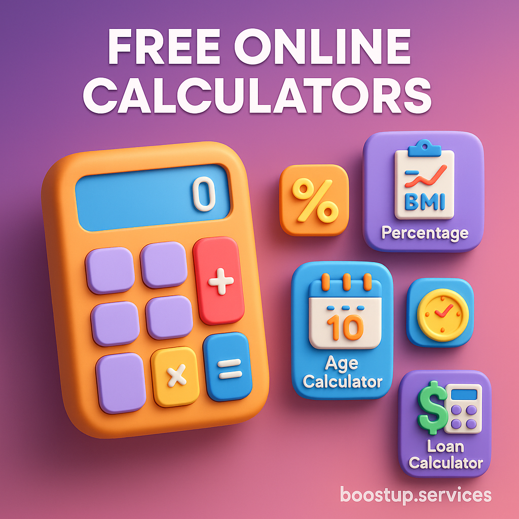 Free Online Calculators - Math, Finance & Health Tools